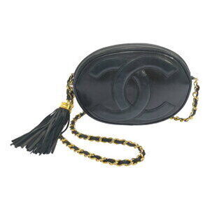 Chanel Deca Coco Fringe Chain Shoulder Bag Black